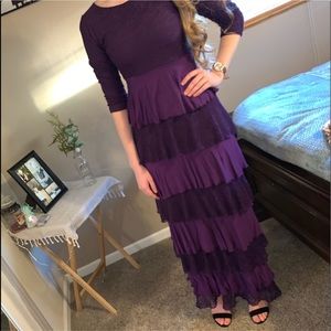 Dainty Jewels Purple Ruffle Dress